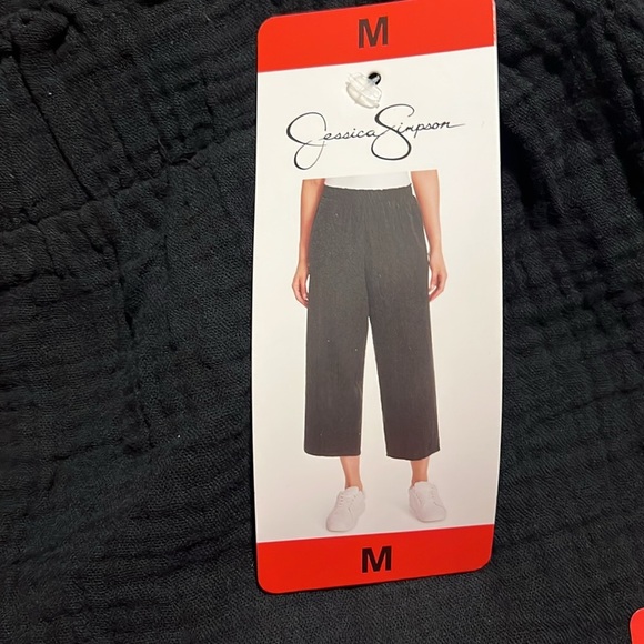 NWT Jessica Simpson Ladies' Gauze Ankle Pants Black - Picture 6 of 8